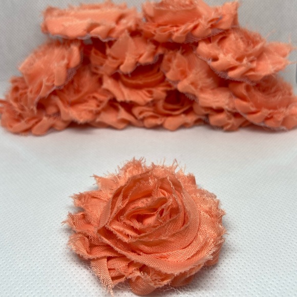 Peach shabby flowers headband DIY lot NEW - Picture 4 of 4